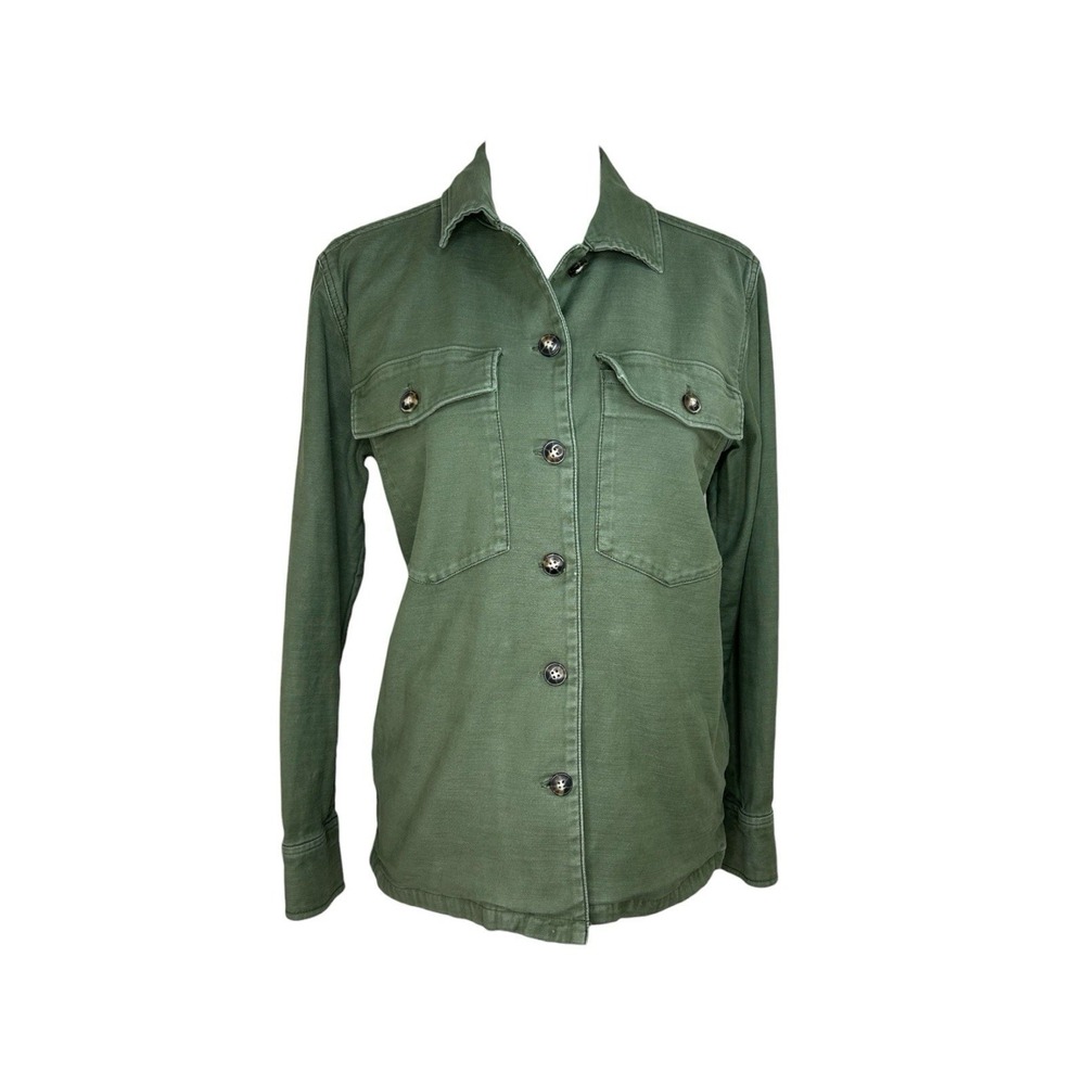 Faherty Savannah Stretch Cotton Utility Overshirt Jacket Fatigue Green XS - Picture 4 of 11